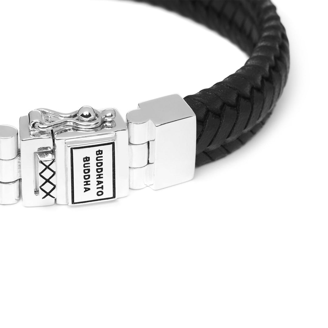Buddha to Buddha Armband Edwin Small Leder Schwarz