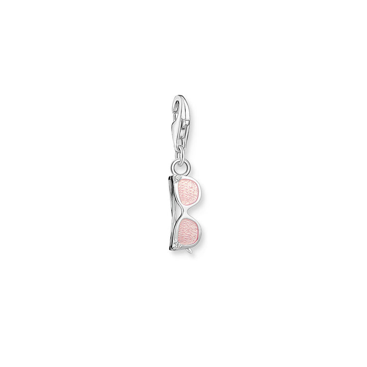 Thomas Sabo Charm-Anhänger Pinke Sonnenbrille mit Weissen Steinen Silber- 2027-041-9