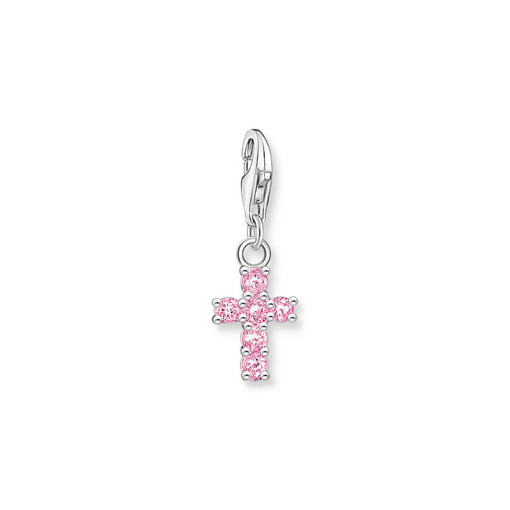 Thomas Sabo Charm-Anhänger Pinkes Kreuz Silber - 2032-051-9