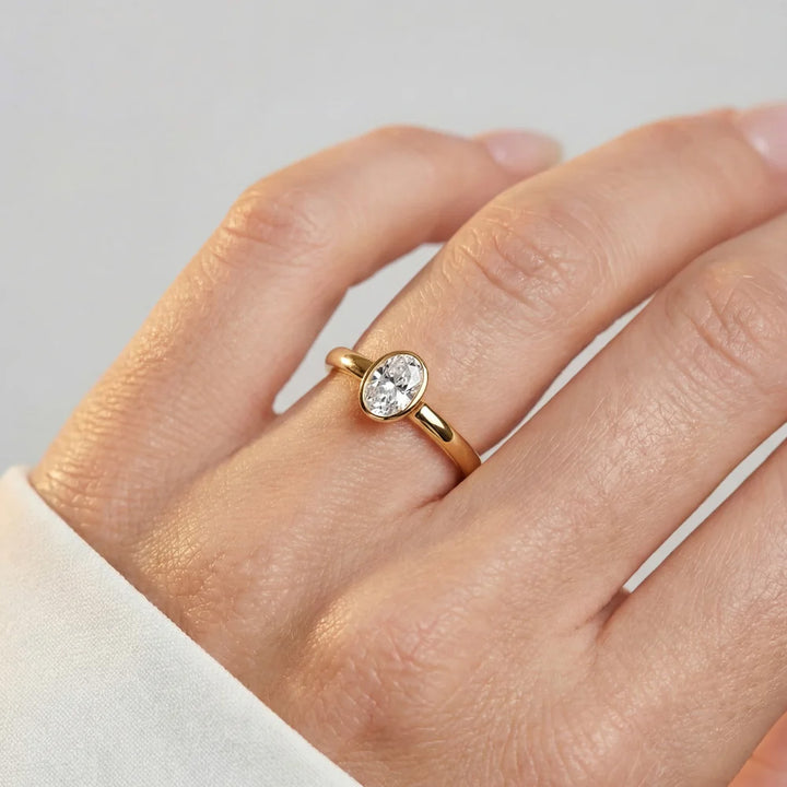 Sif Jakobs Sardinien Ovale Piccolo Ring - SJ-R2795-CZ-YG
