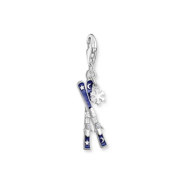Thomas Sabo Charm-Anhänger Skier mit Schneeflocken Silber - 2059-041-32