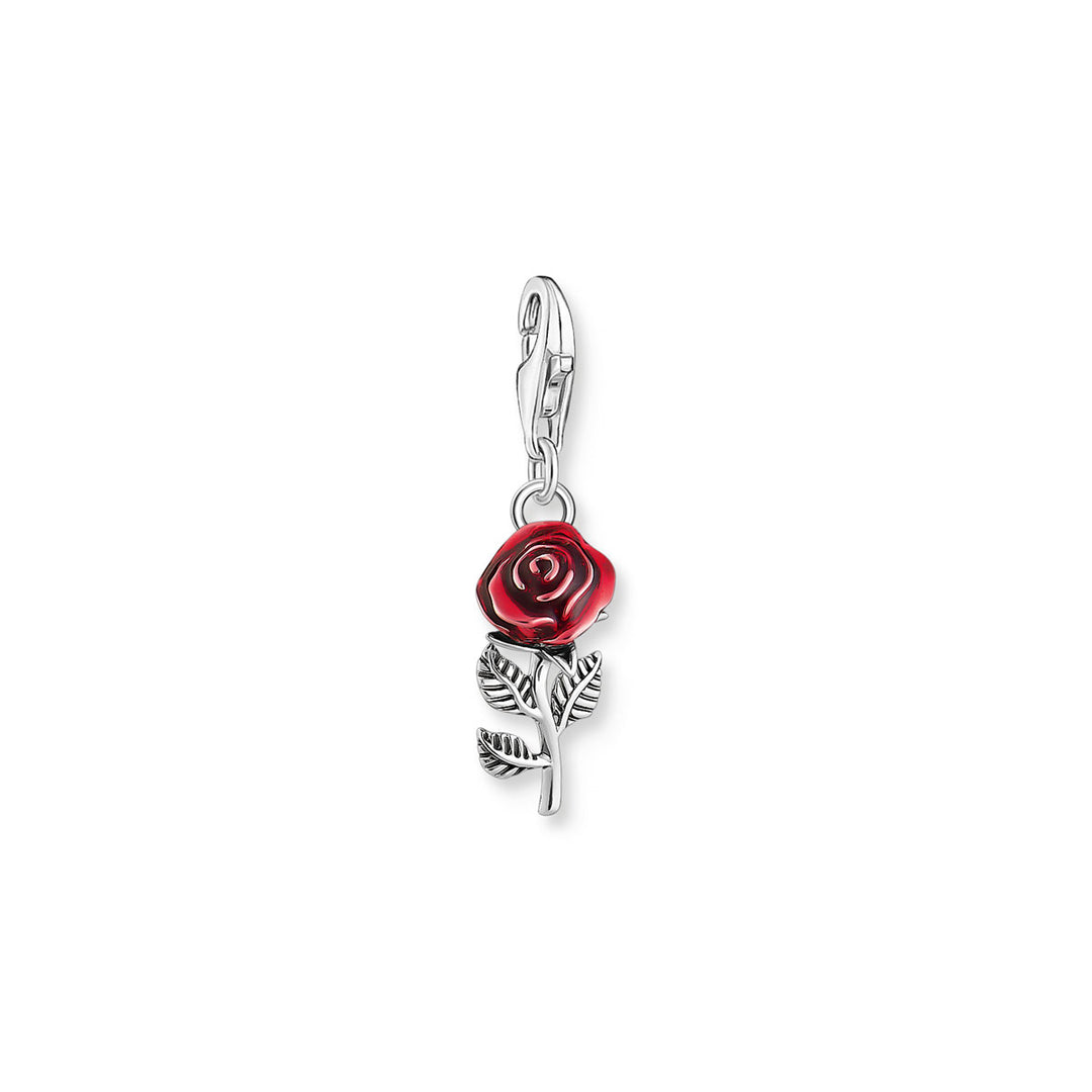 Thomas Sabo Charm-Anhänger rote Rose Silber - 2076-664-10