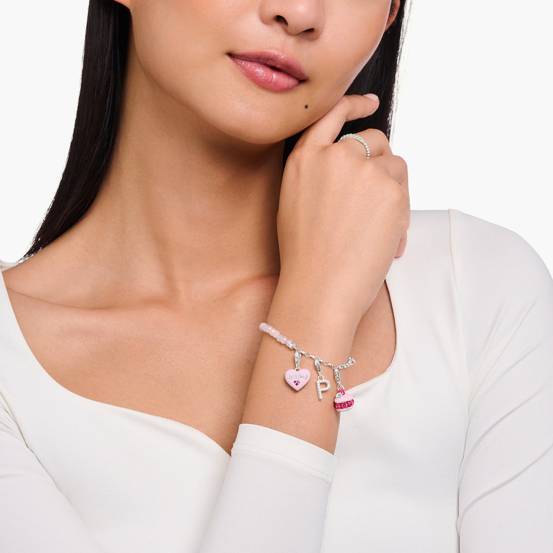 Thomas Sabo Charm-Anhänger Himbeer Macaron pink Silber - 2080-007-9