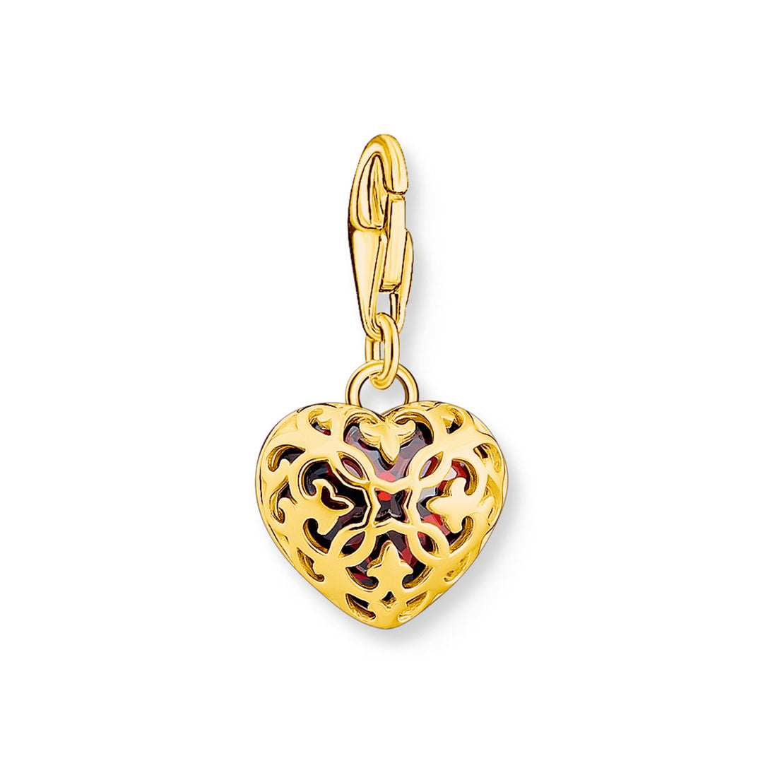 Thomas Sabo Charm-Anhänger Herz Rot vergoldet - 2094-414-10