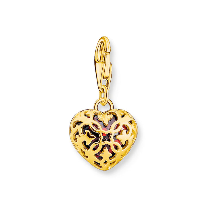 Thomas Sabo Charm-Anhänger Herz Rot vergoldet - 2094-414-10