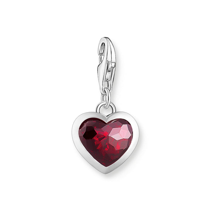 Thomas Sabo Charm-Anhänger mit rotem Stein im Herzschliff Silber - 2094-699-10