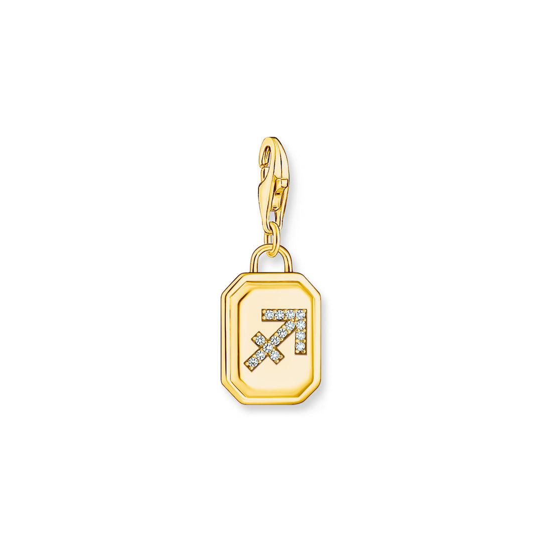Thomas Sabo Pendentif charme signe du zodiaque Sagittaire avec pierres, plaqué or - 2156-414-39