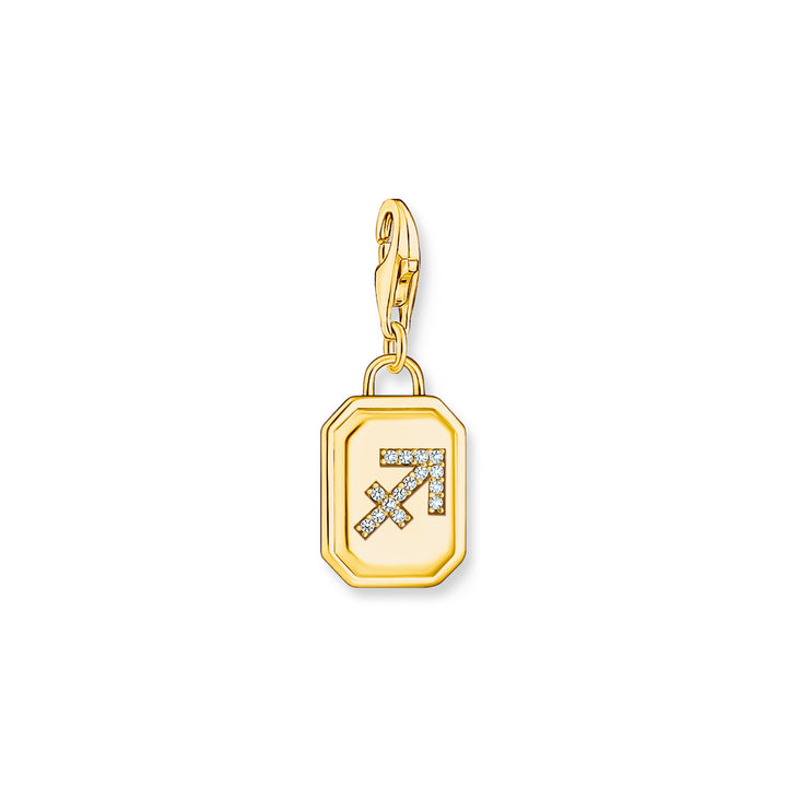 Thomas Sabo Pendentif charme signe du zodiaque Sagittaire avec pierres, plaqué or - 2156-414-39