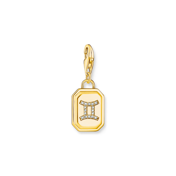 Thomas Sabo Charm-Anhänger Sternzeichen Zwilling mit Steinen vergoldet - 2157-414-39