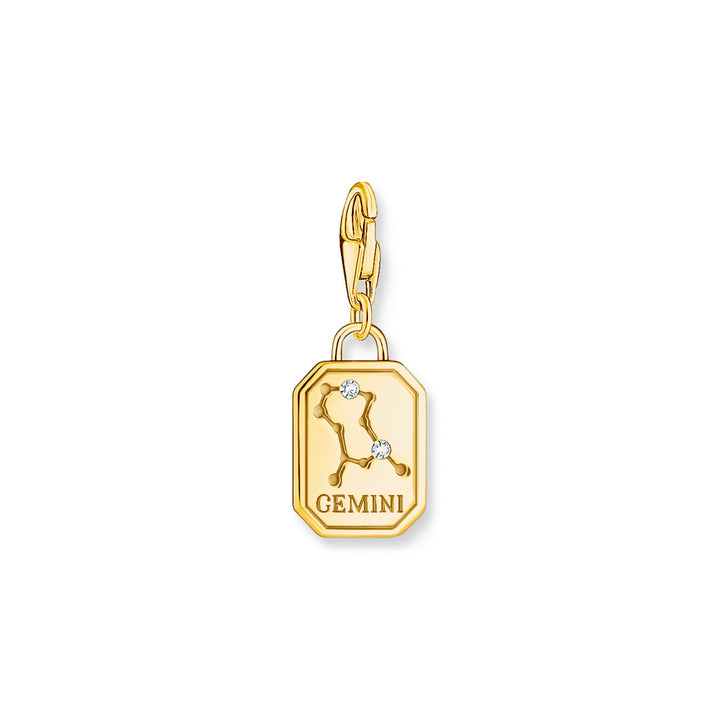 Thomas Sabo Charm-Anhänger Sternzeichen Zwilling mit Steinen vergoldet - 2157-414-39