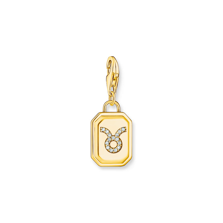 Thomas Sabo Charm-Anhänger Sternzeichen Stier mit Steinen vergoldet - 2163-414-39