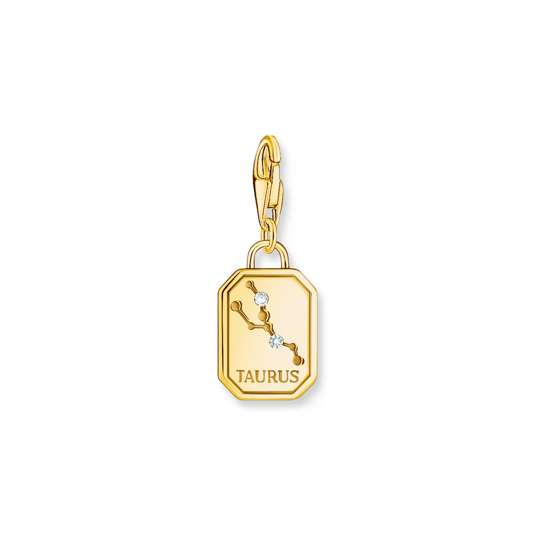 Thomas Sabo Charm-Anhänger Sternzeichen Stier mit Steinen vergoldet - 2163-414-39