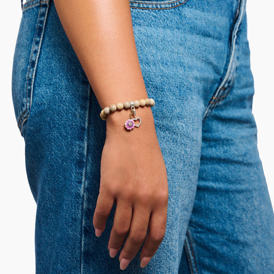 Thomas Sabo Charm-Anhänger Blume Flower Violett vergoldet - 2208-565-7