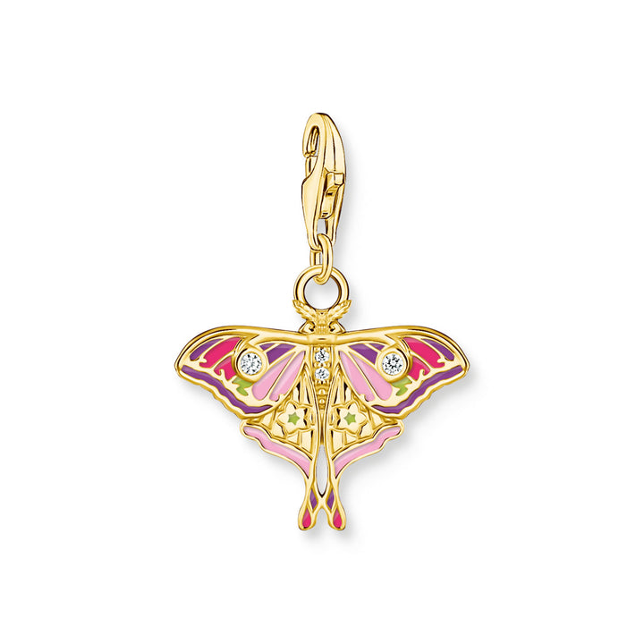 Thomas Sabo Charm Pendant Colourful Night Butterfly Gold Plated - 2209-565-7