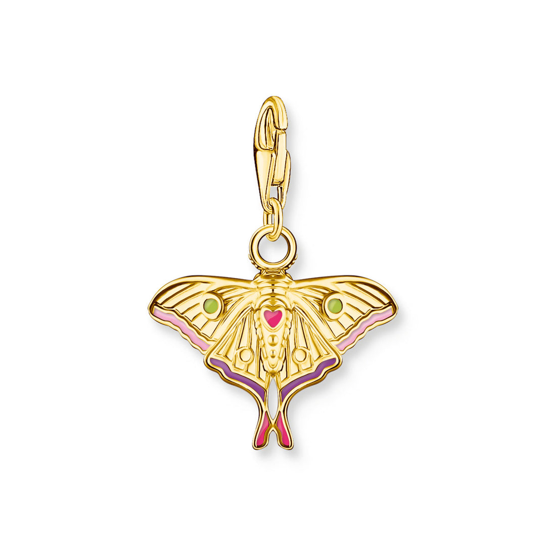 Thomas Sabo Charm-Anhänger bunter Nachtfalter vergoldet - 2209-565-7