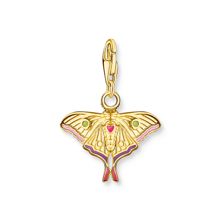 Thomas Sabo Charm-Anhänger bunter Nachtfalter vergoldet - 2209-565-7