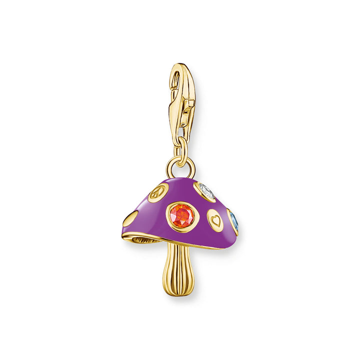 Thomas Sabo Pendentif Charm champignon coloré doré - 2211-471-7