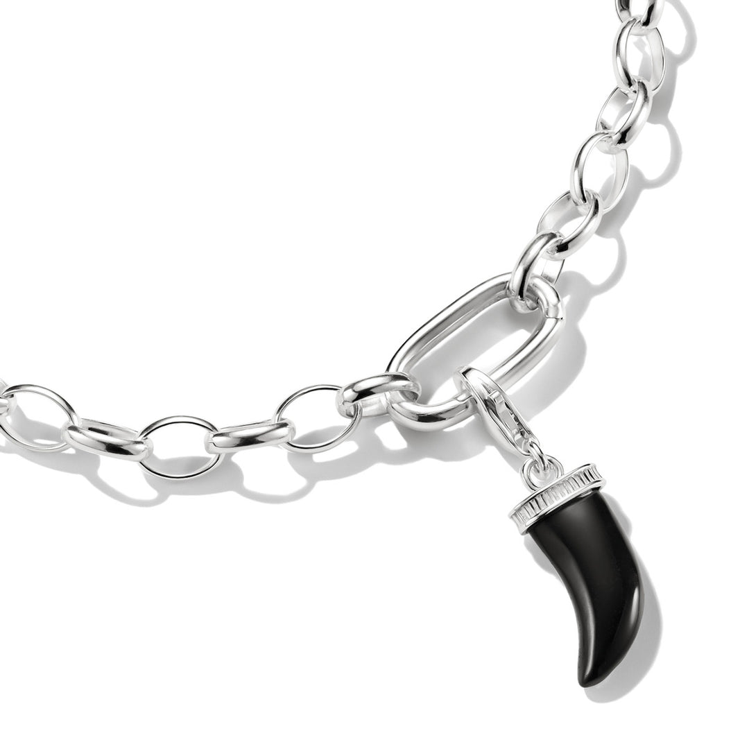 Thomas Sabo Charm-Anhänger Zahn Obsidian Original Silber - 2235-023-11