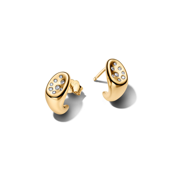 Pandora Clous d’Oreilles Sertis de Forme Organique Dorés - 264661C01