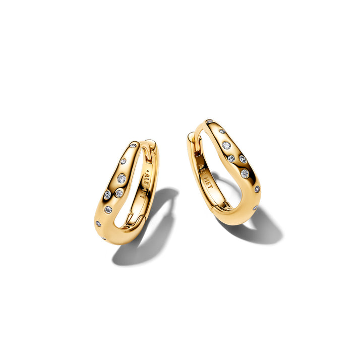 Pandora Orecchini Cerchi Linea Sinuosa con Pietre Luminose - 264663C01