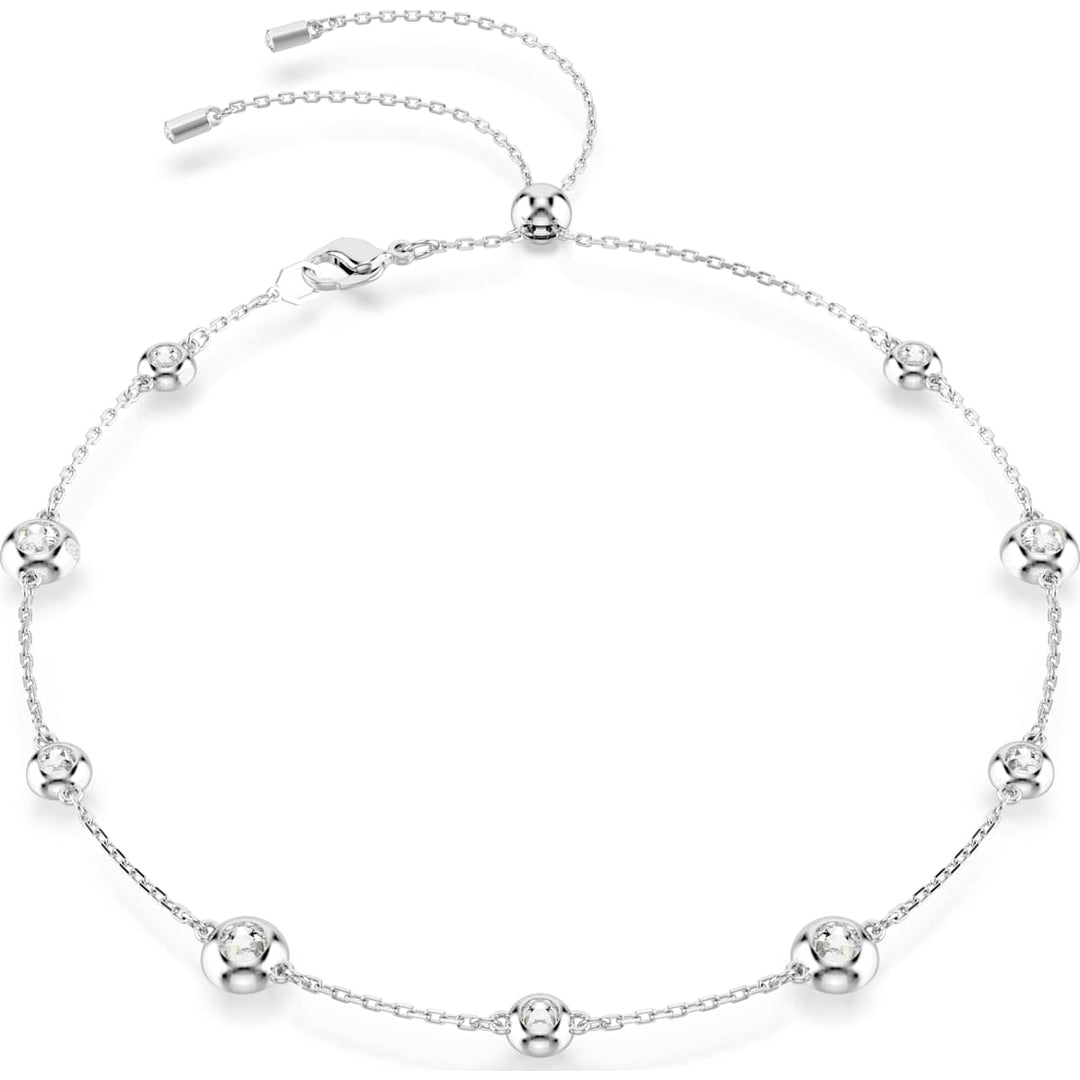 Swarovski Una Angelic Halskette Rundschliff Doppelseitige Motive Weiss Rhodiniert - 5732275