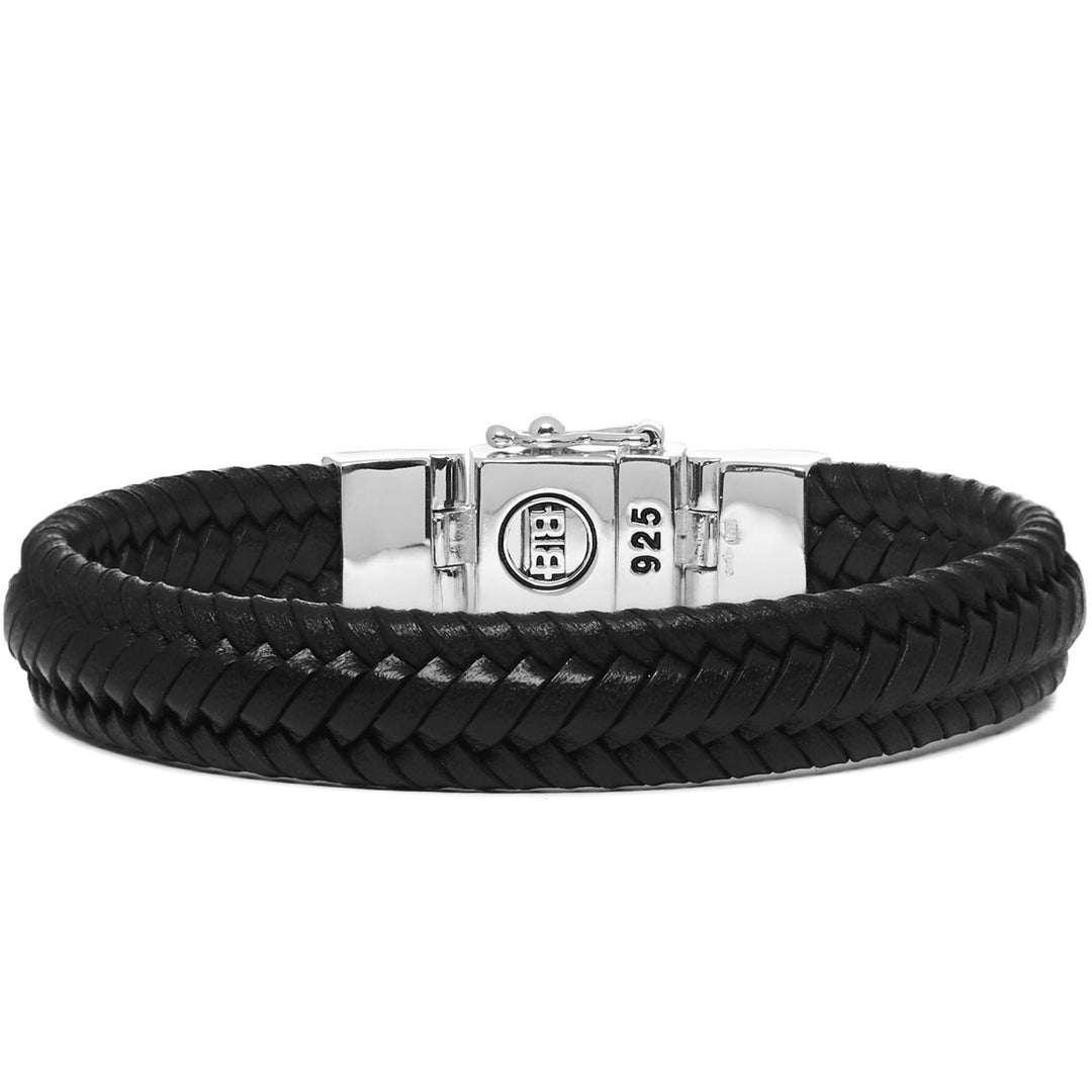 Buddha to Buddha Armband Edwin Small Leder Schwarz