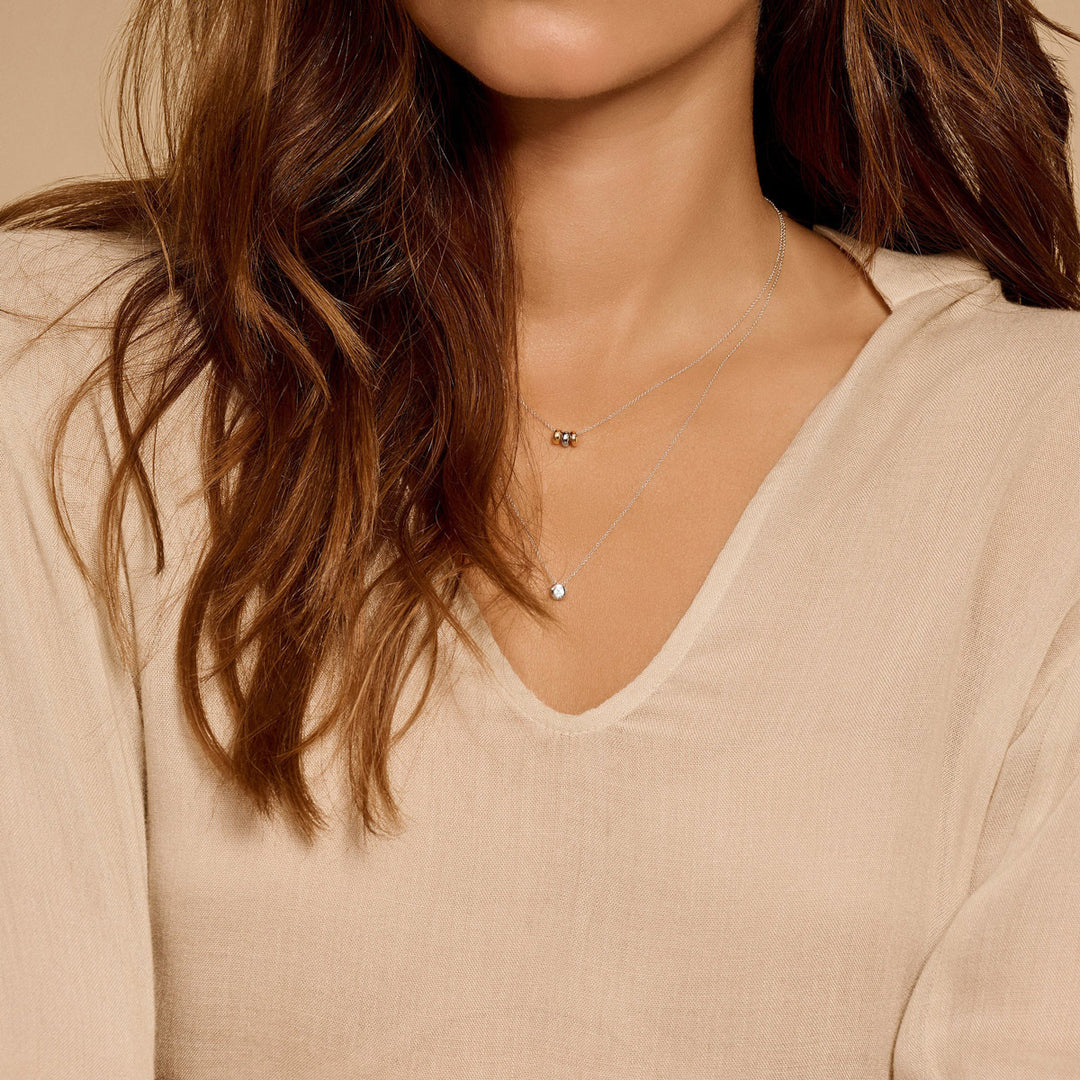Blush Halskette 14k Weissgold, Rosegold und Weissgold - 3055WYR
