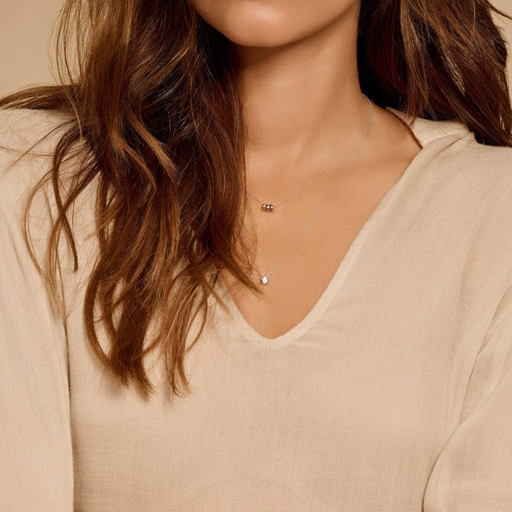 Blush Halskette 14k Weissgold, Rosegold und Weissgold - 3055WYR