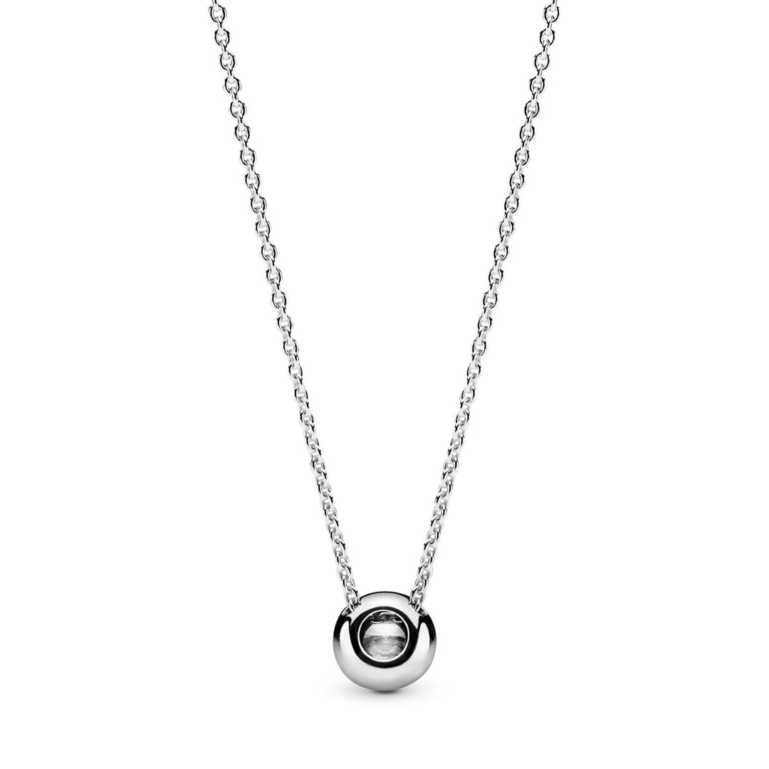 Pandora Halskette mit Rundem Funkelndem Strahlenkranz - 396240CZ-45