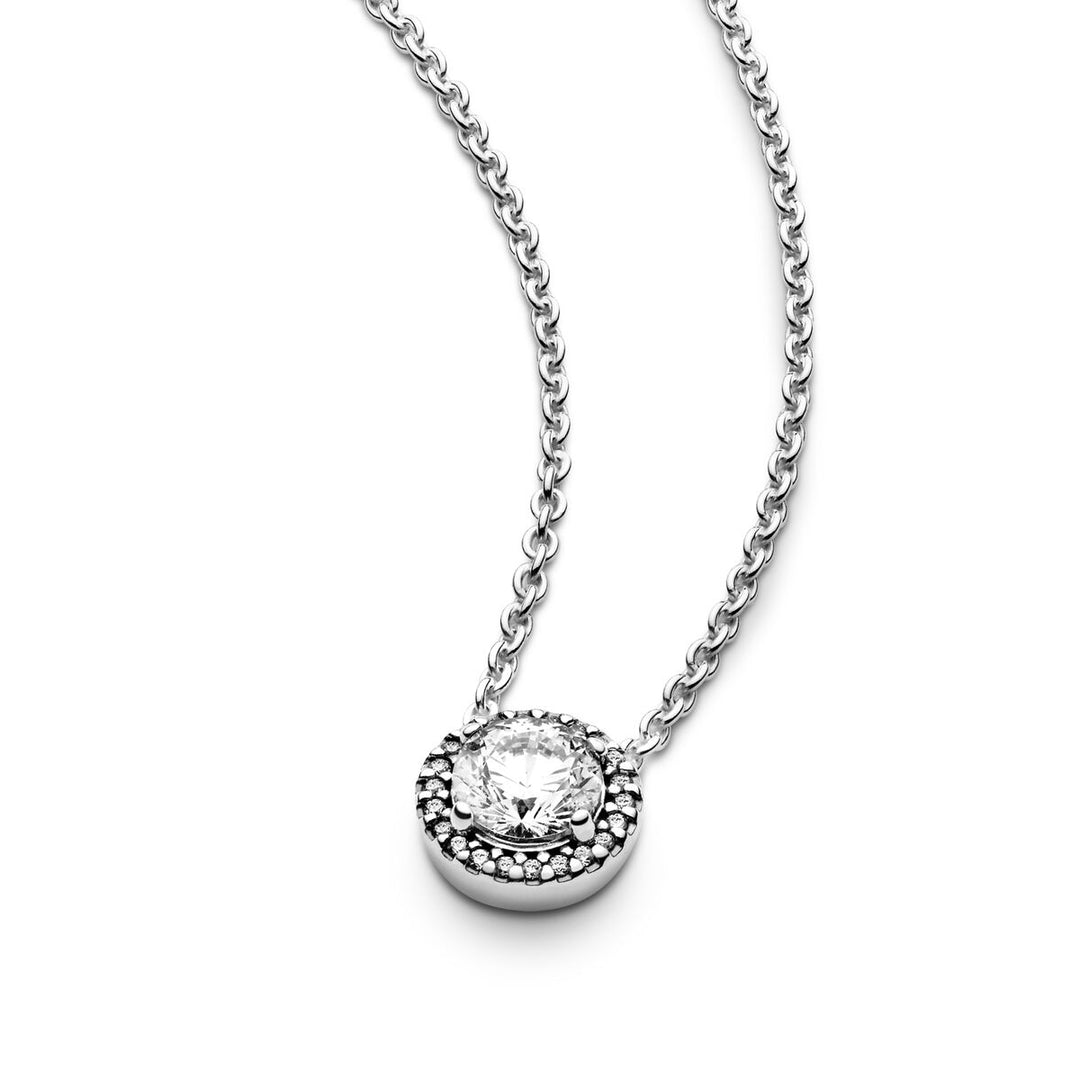 Pandora Halskette mit Rundem Funkelndem Strahlenkranz - 396240CZ-45