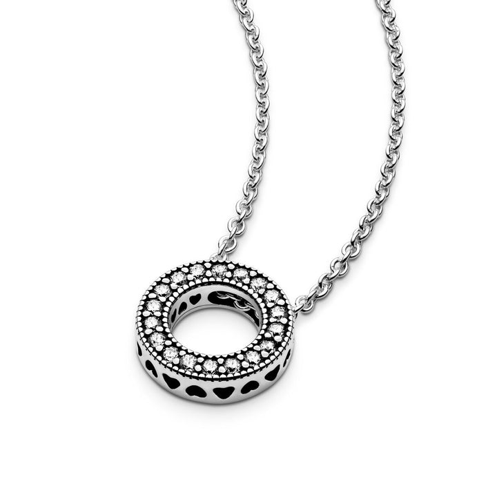 Pandora Logo Pavé Kreis Halskette - 397436CZ-45