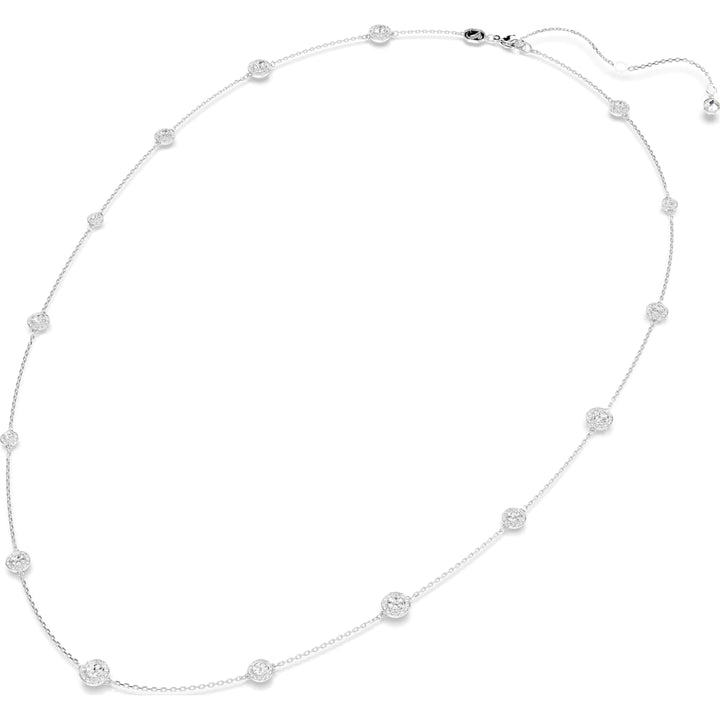 Swarovski Una Angelic lange Halskette Rundschliff Weiss Rhodiniert - 5733197