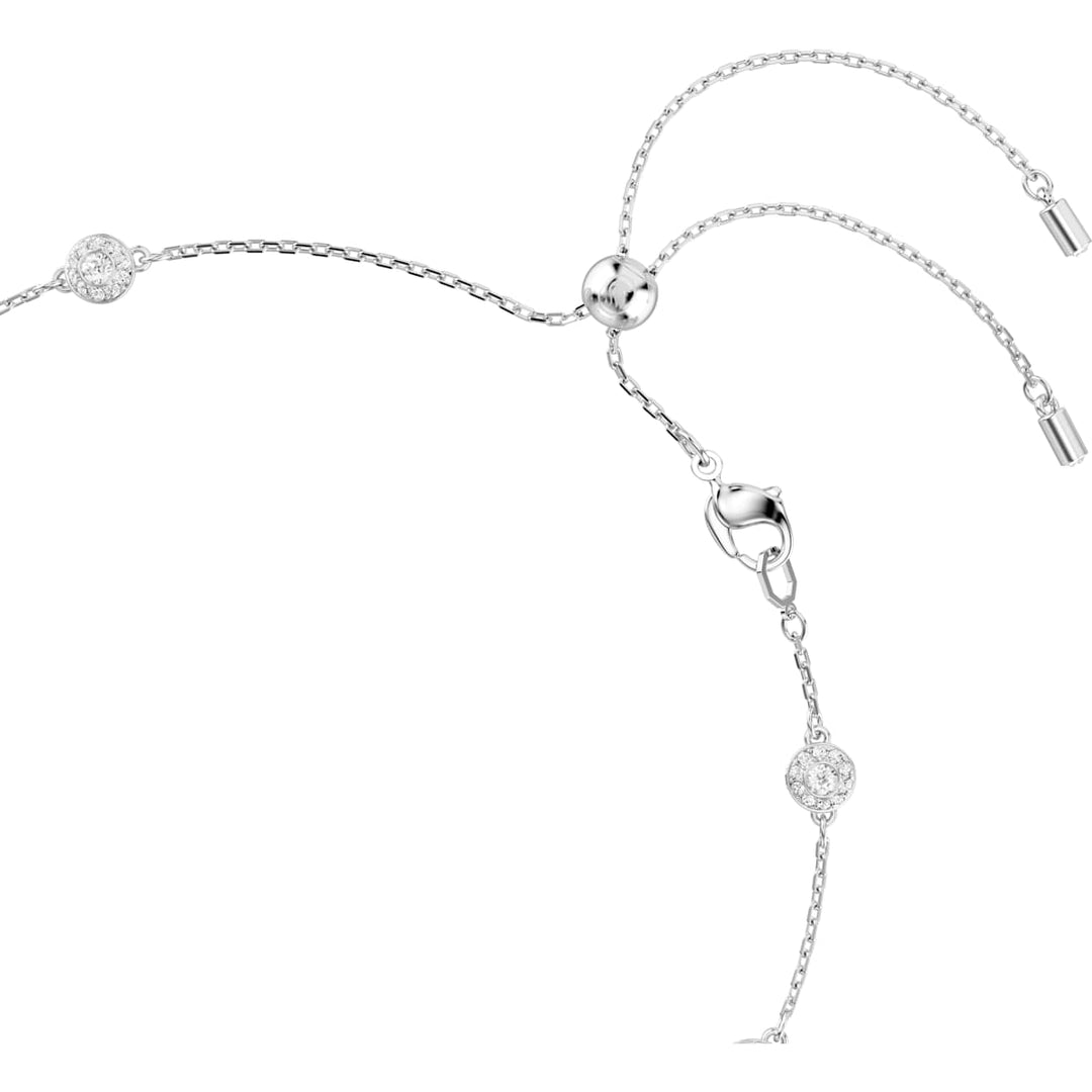 Swarovski Una Angelic Halskette Rundschliff Doppelseitige Motive Weiss Rhodiniert - 5732275