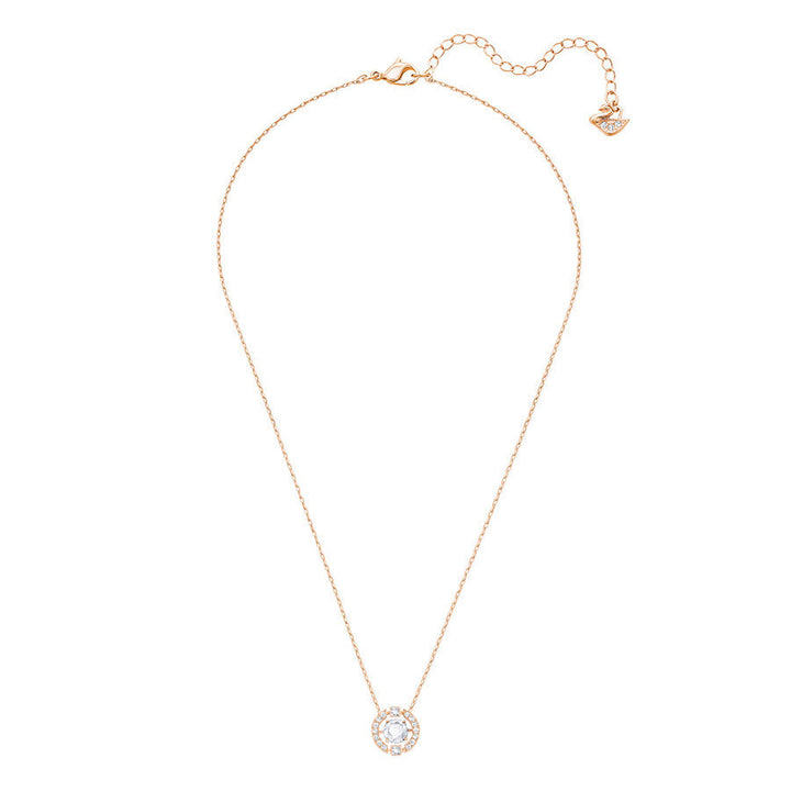 Swarovski Una Halskette Rundschliff Weiss Roségold Legierungsschicht - 5272364