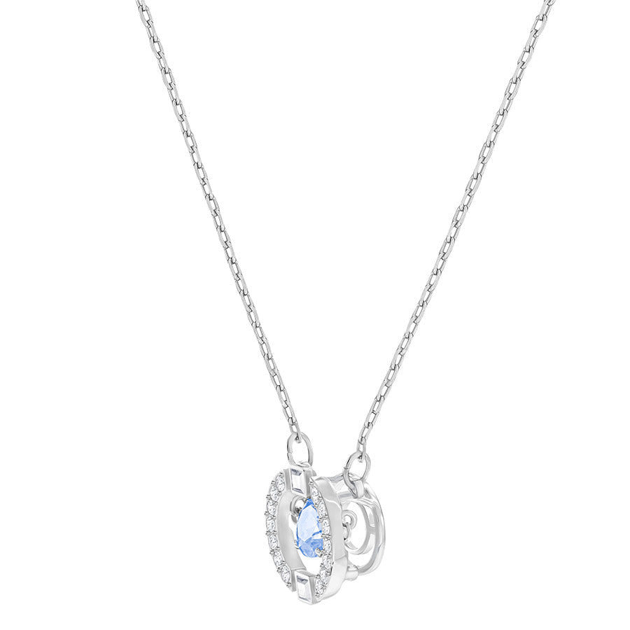 Swarovski Una Halskette Rundschliff Blau Rhodiniert - 5279425
