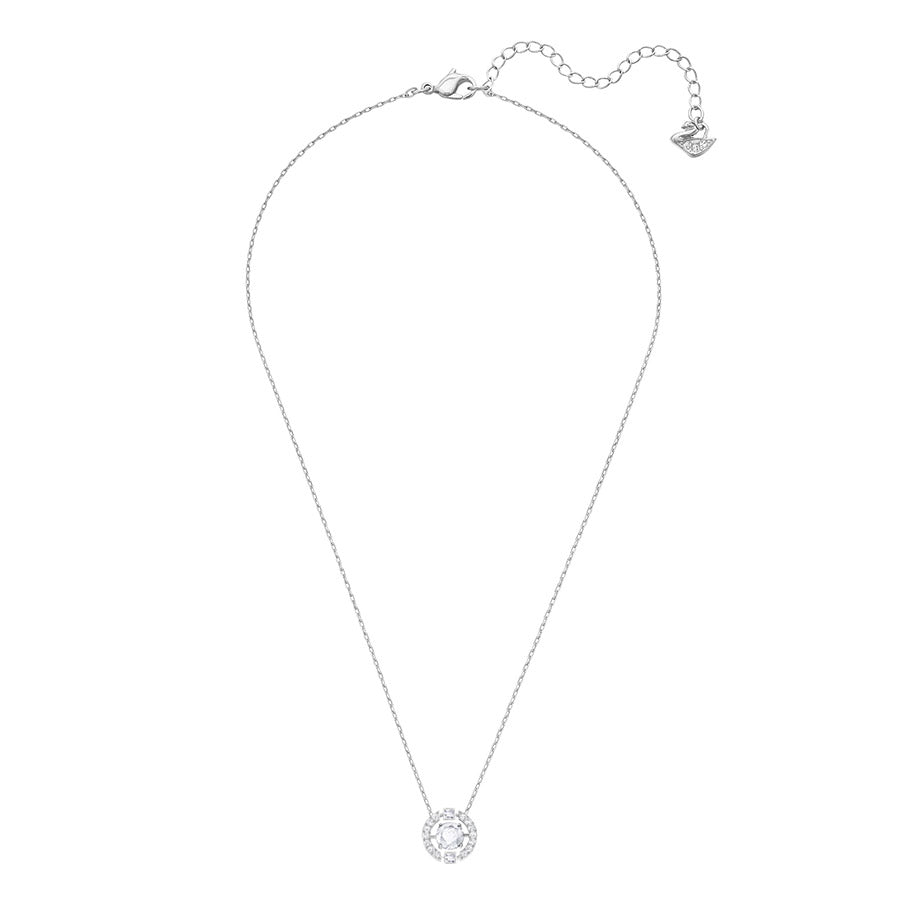 Swarovski Una Halskette Rundschliff Weiss Rhodiniert - 5286137