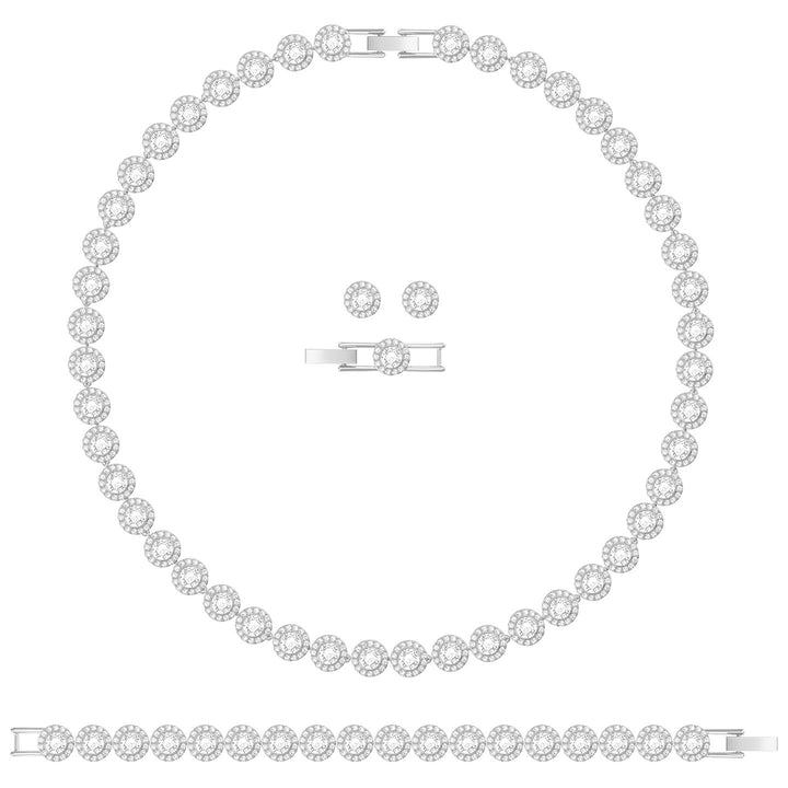 Swarovski Una Angelic Set Rundschliff Weiss Rhodiniert - 5367853