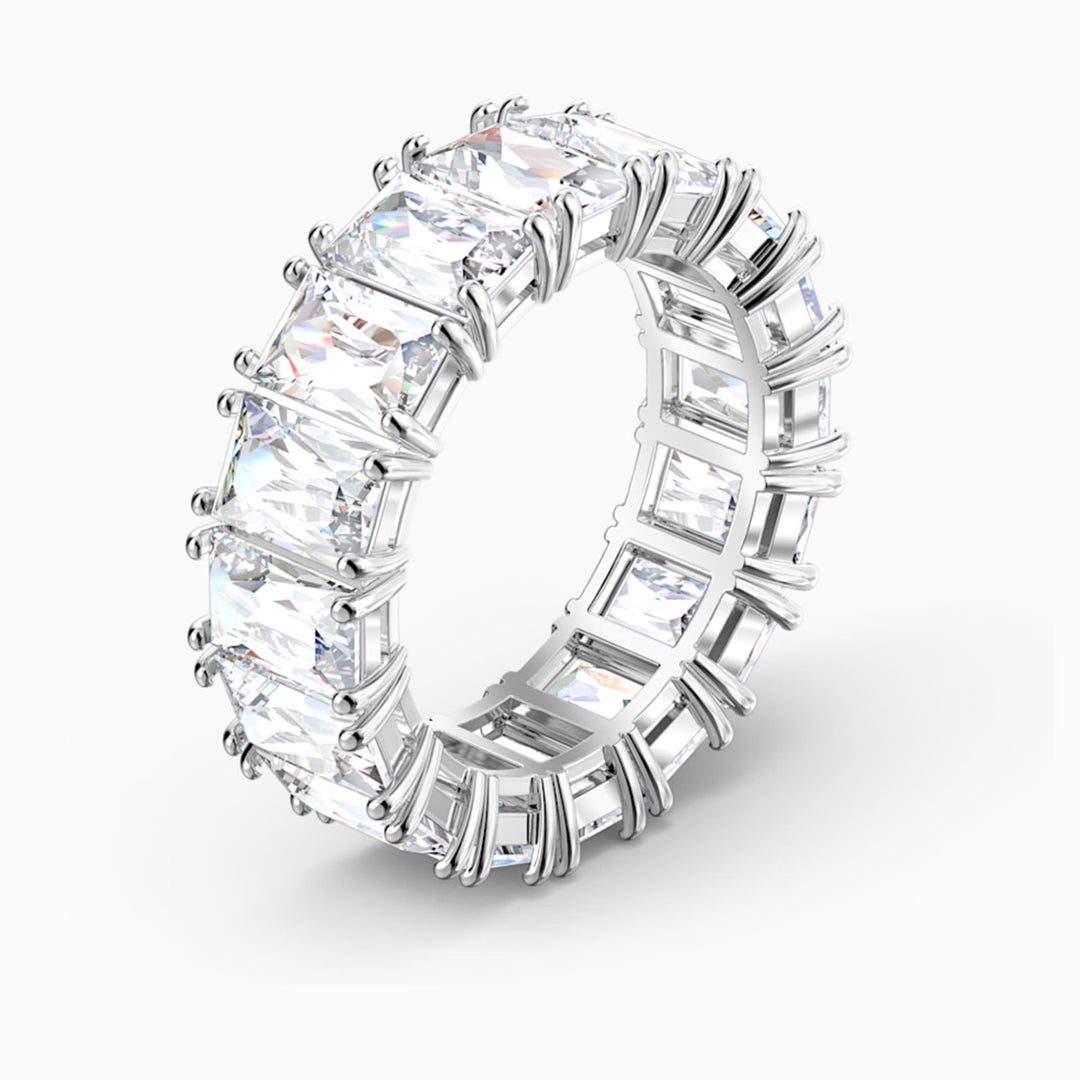 Swarovski Matrix Vittore Ring Rechteckschliff Weiss Rhodiniert