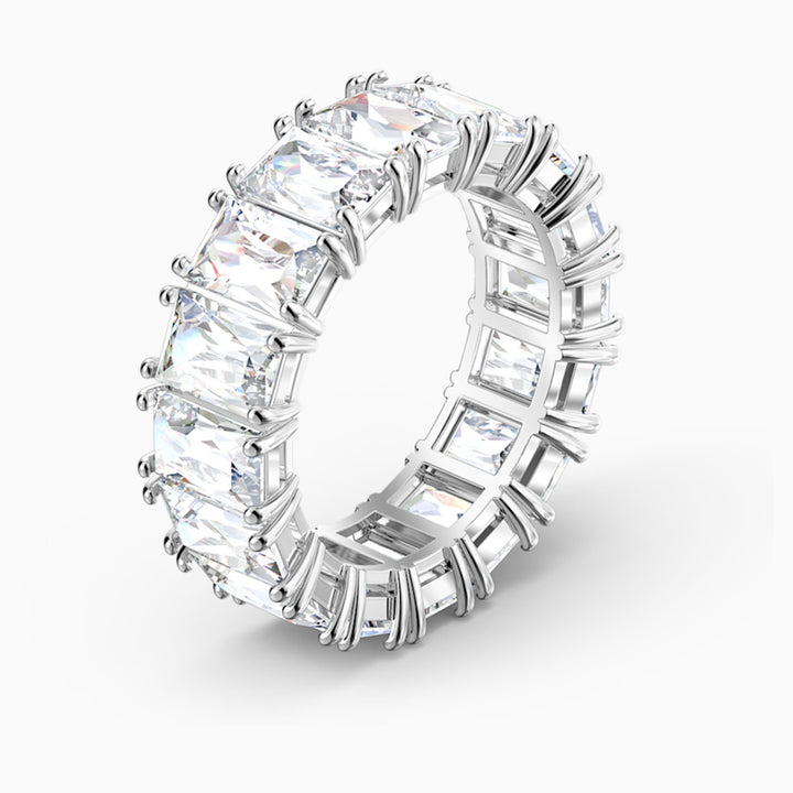 Swarovski Matrix Vittore Ring Rechteckschliff Weiss Rhodiniert
