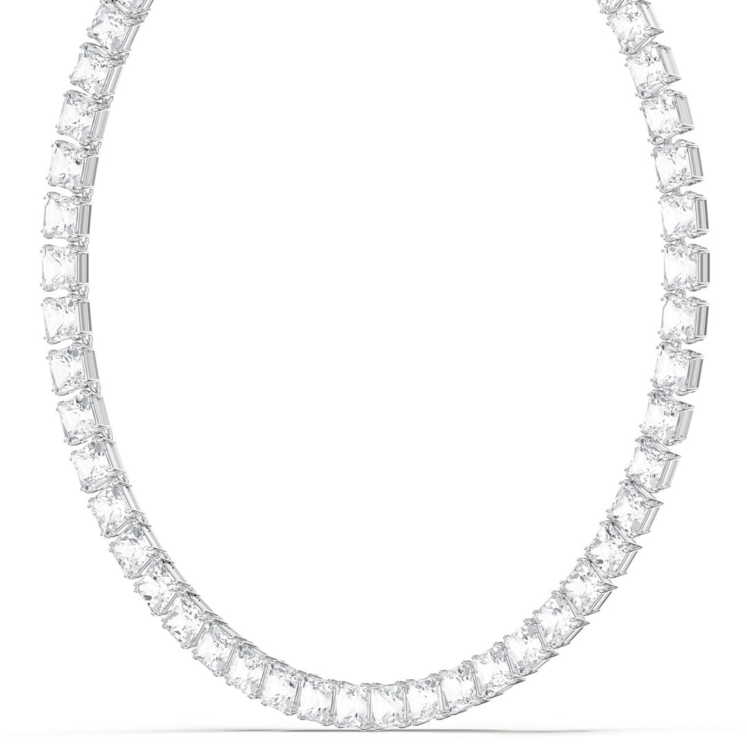 Swarovski Matrix Halskette Kissenschliff Weiss Rhodiniert - 5599153