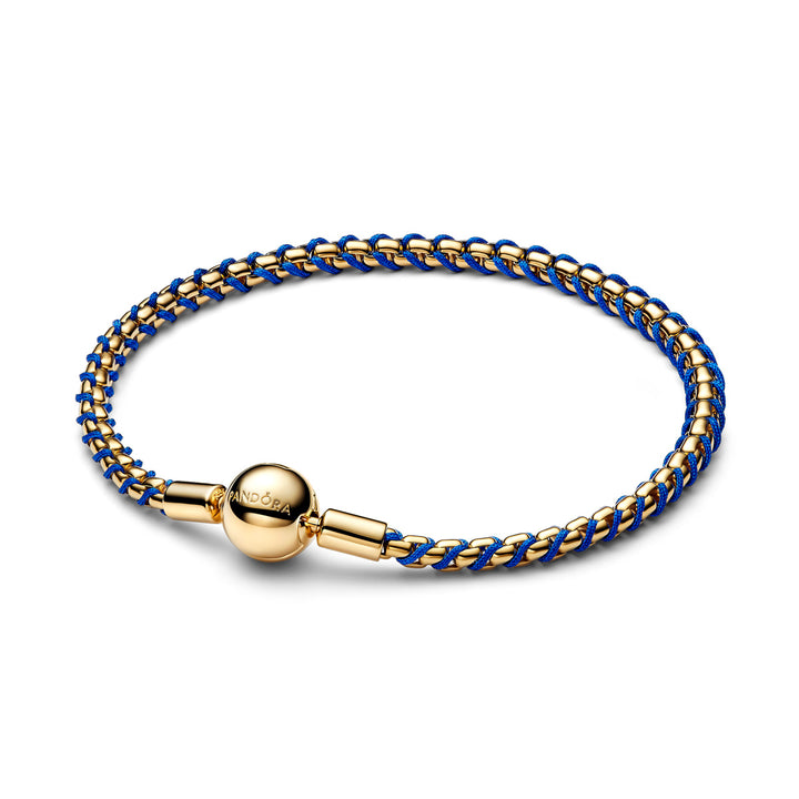Pandora Bracelet Maille Vénitienne et Cordon Bleu Azur Doré - 563816C02