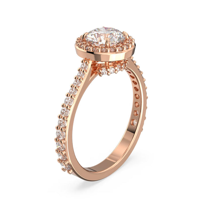 Swarovski Una Angelic Cocktail Ring Rundschliff Pavé Weiss Roségold Legierungsschicht