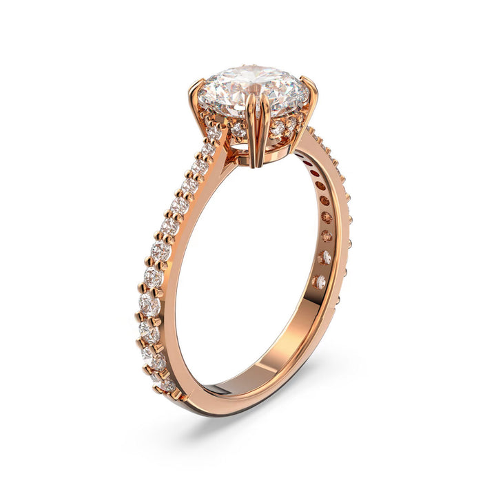 Swarovski Stilla Cocktail Ring Rundschliff Pavé Weiss Roségold Legierungsschicht