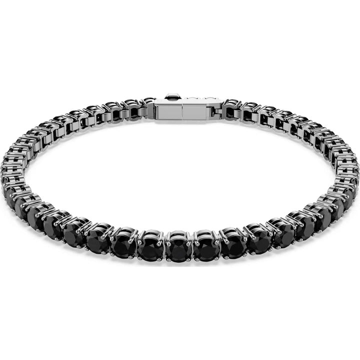 Swarovski Matrix Tennis Armband Rundschliff Schwarz Rutheniert