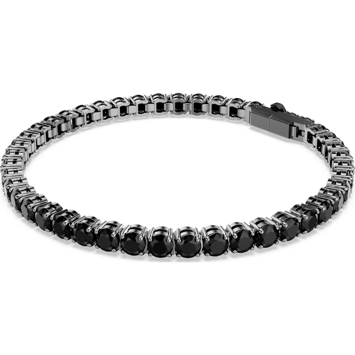 Swarovski Matrix Tennis Armband Rundschliff Schwarz Rutheniert
