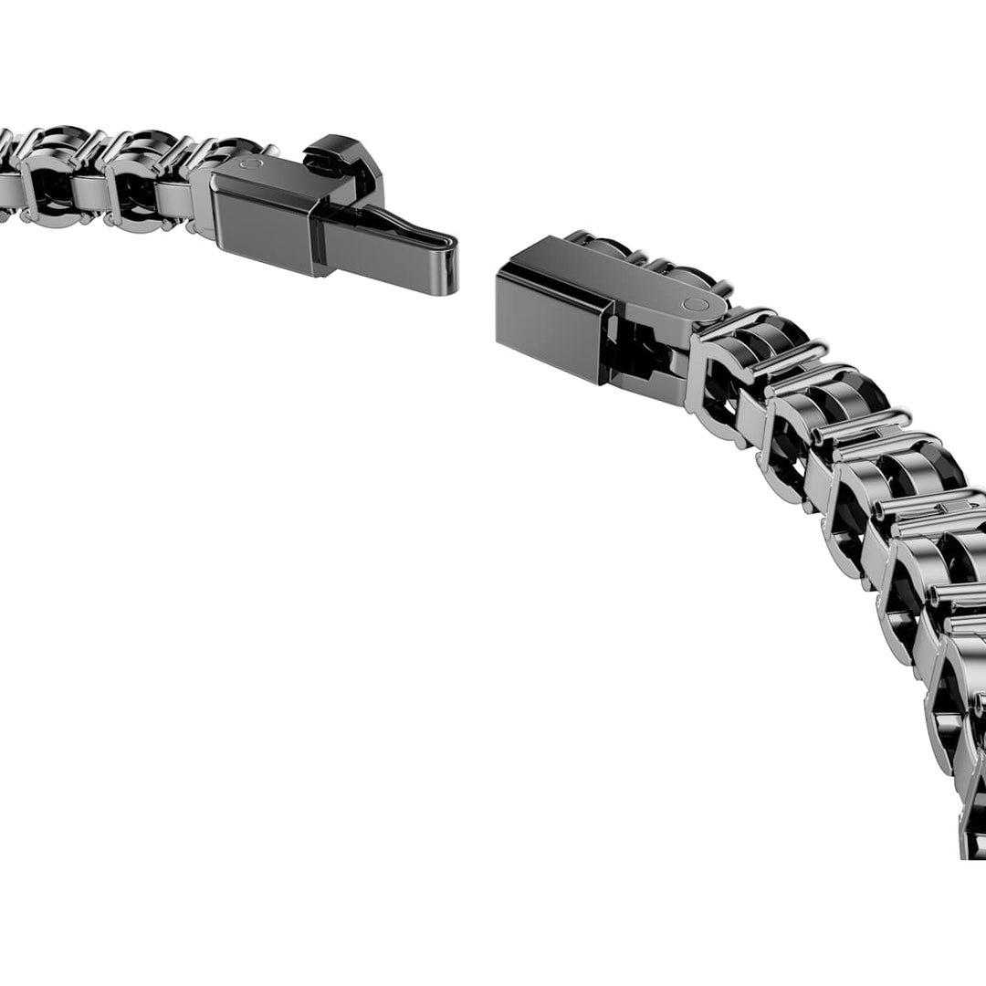Swarovski Matrix Tennis Armband Rundschliff Schwarz Rutheniert
