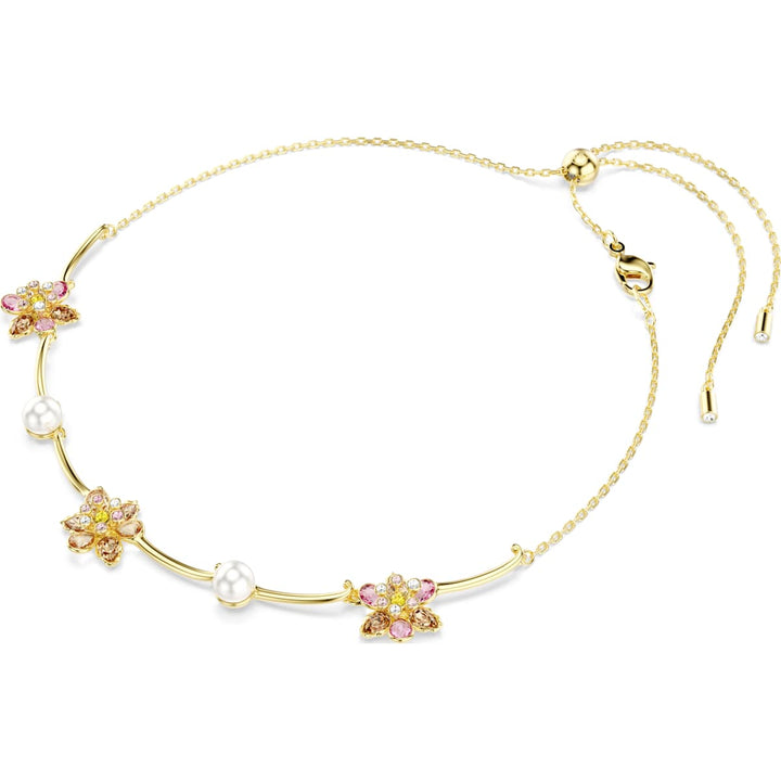 Swarovski Idyllia Halskette Kristallperle Verschiedene Schliffe Blume Mehrfarbig Goldlegierungsschicht - 5732388