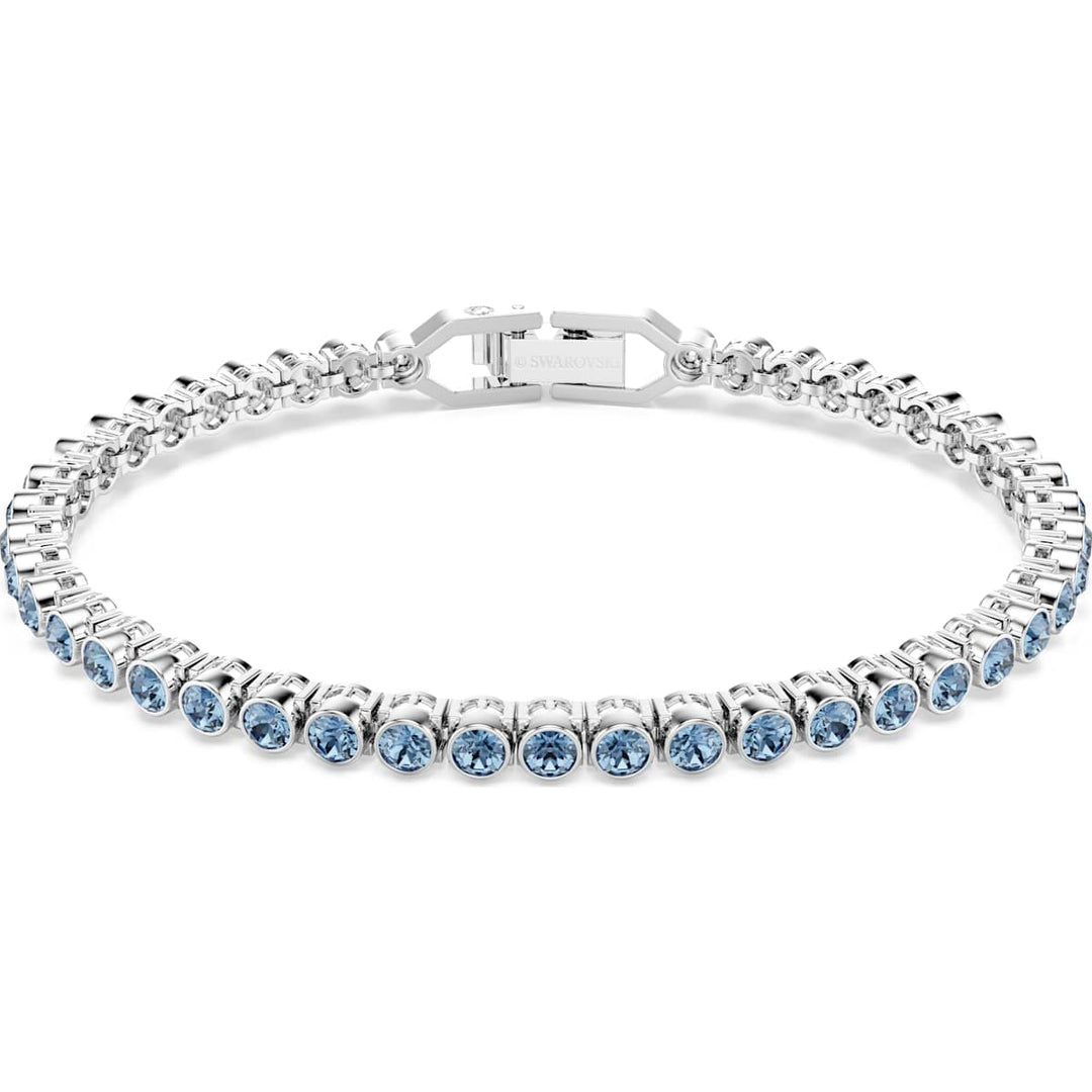 Swarovski Bracciale Tennis Imber Emily Taglio Round Blu Placcato rodio - 5734239