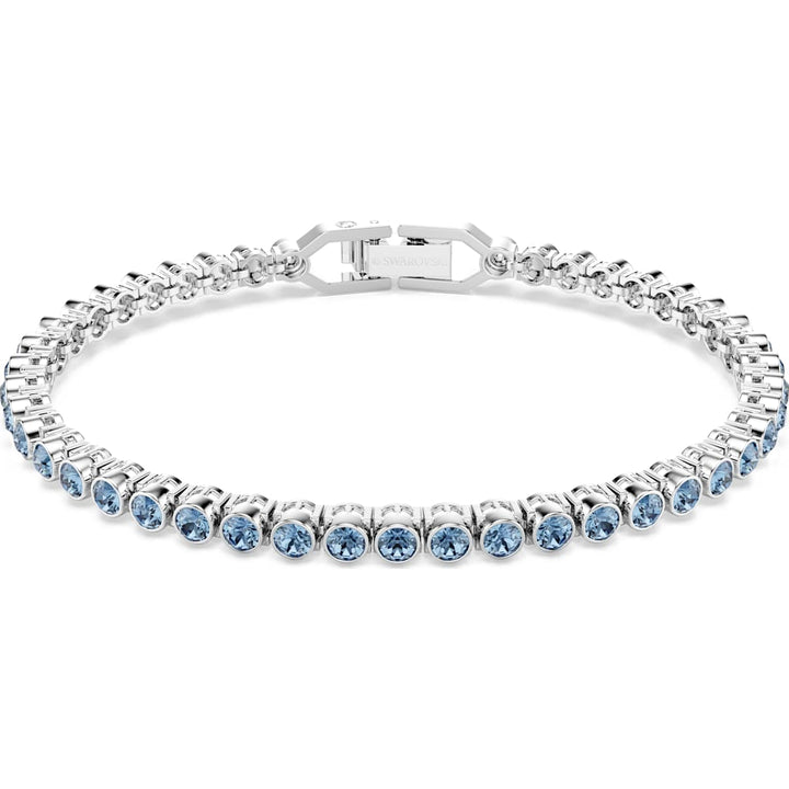Swarovski Bracciale Tennis Imber Emily Taglio Round Blu Placcato rodio - 5734239
