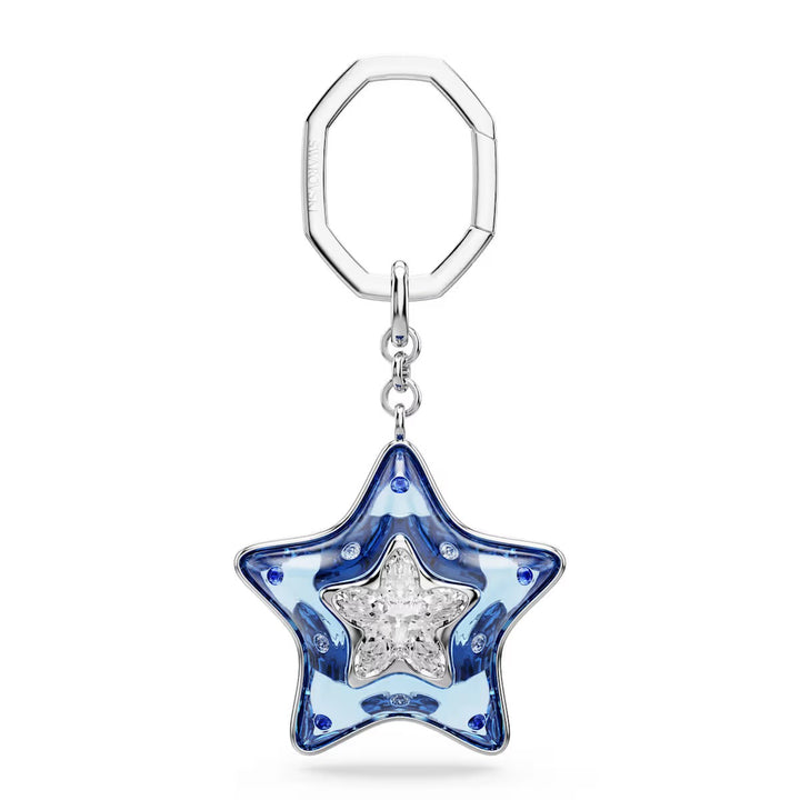 Swarovski Bag Charm Mixed cuts Star Blue Rhodium plated - 5763030